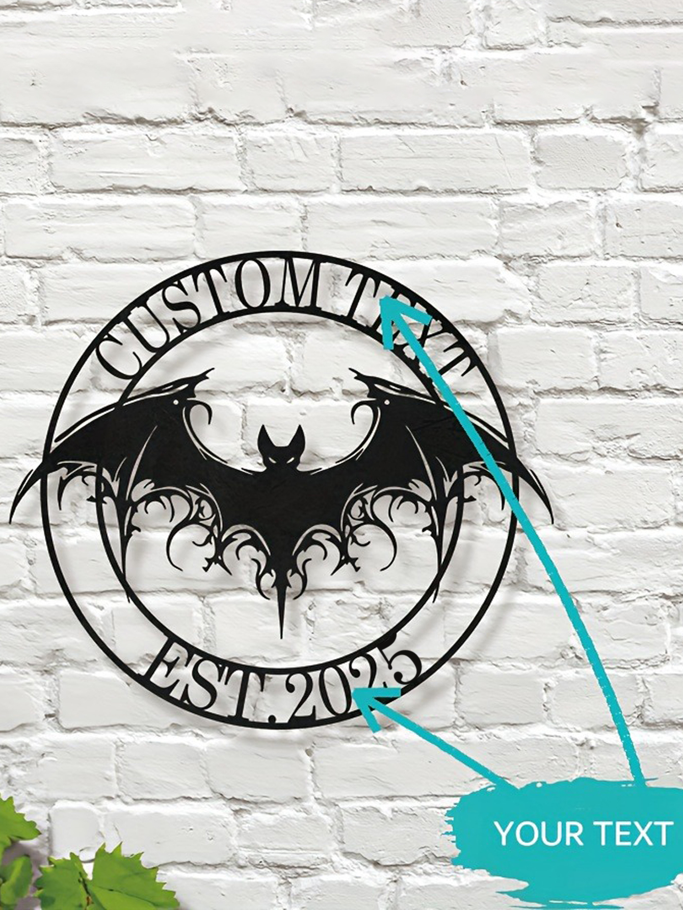 DIY Personalized Bat Metal Wall Sign